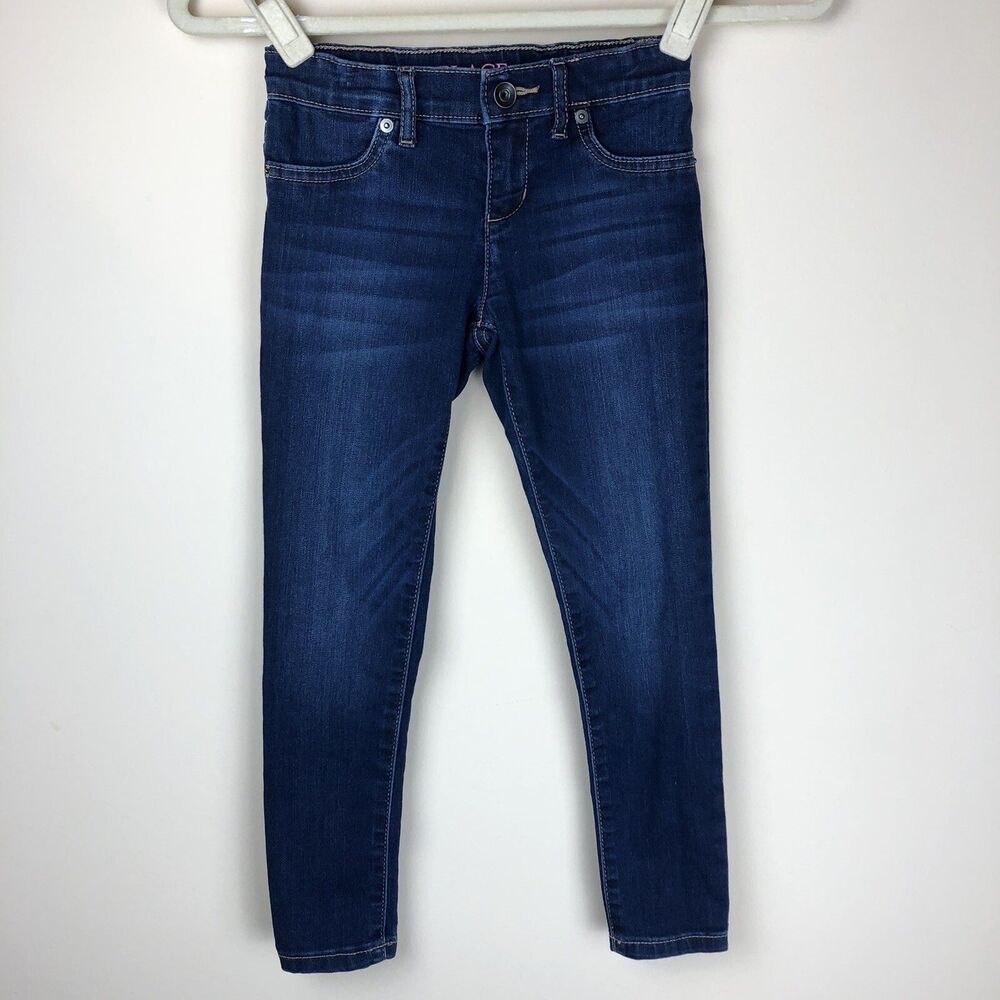The Childrens Place Girls Jeggings Dark Wash Stretch Spandex Pants Blue SZ6 Jean